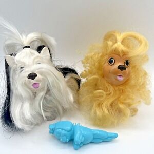 Sweetie Pups Dog Brush Toy Lot 2 Hasbro 1989 Cocker Spaniel Shih Tzu Vintage